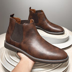 Kenneth | Mens Leather Chelsea Boots Retro Ankle Casual Dress Footwear