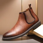 Kenneth | Mens Leather Chelsea Boots Retro Ankle Casual Dress Footwear