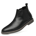 Kenneth | Mens Leather Chelsea Boots Retro Ankle Casual Dress Footwear
