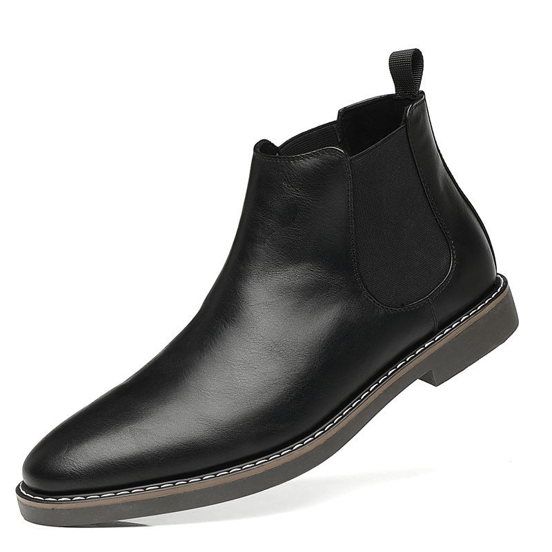 Kenneth | Mens Leather Chelsea Boots Retro Ankle Casual Dress Footwear