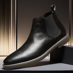 Kenneth | Mens Leather Chelsea Boots Retro Ankle Casual Dress Footwear