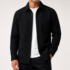 Kent | Mens Long Sleeve Shirt Casual Loose Fashion Button Down, Black Top