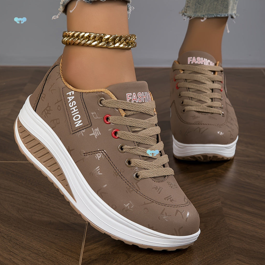 Kimberly | Womens Chunky Platform Lace Up Casual Fashion Walking Sneakers