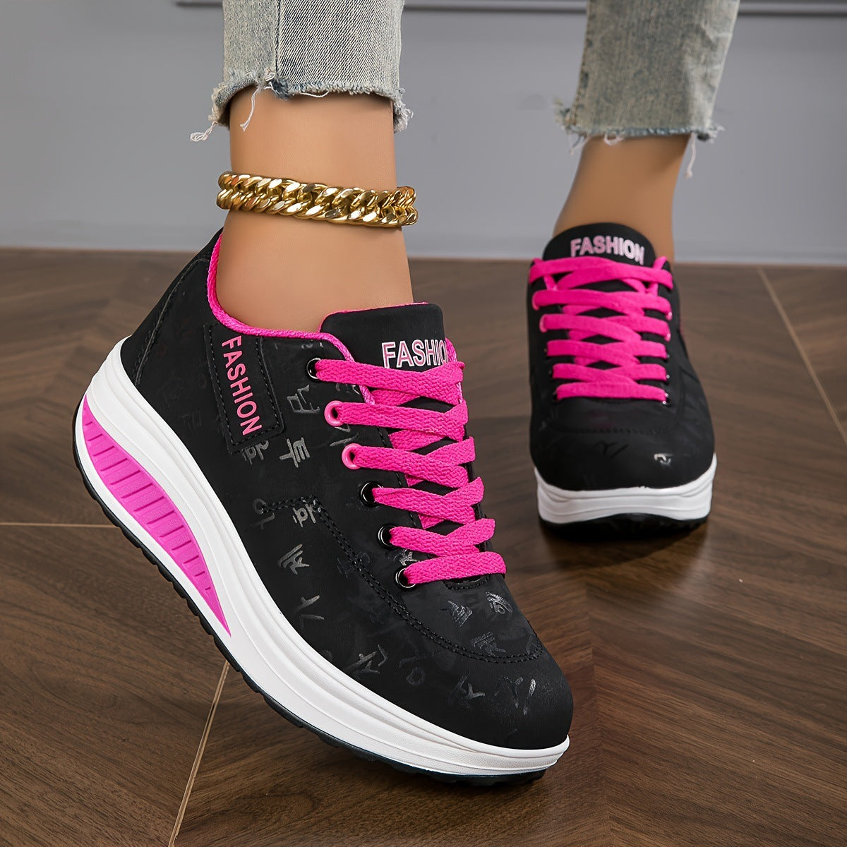 Kimberly | Womens Chunky Platform Lace Up Casual Fashion Walking Sneakers