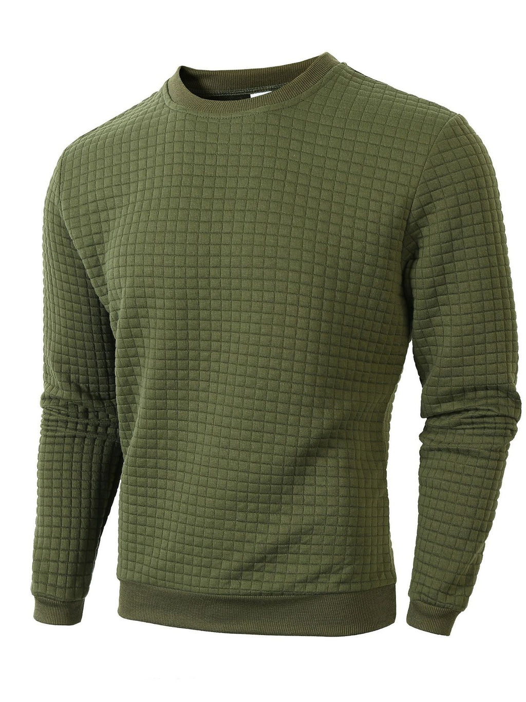 Kurt | Mens Checkered Crewneck Sweatshirt Knit Pullover Sweater