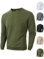 Kurt | Mens Checkered Crewneck Sweatshirt Knit Pullover Sweater