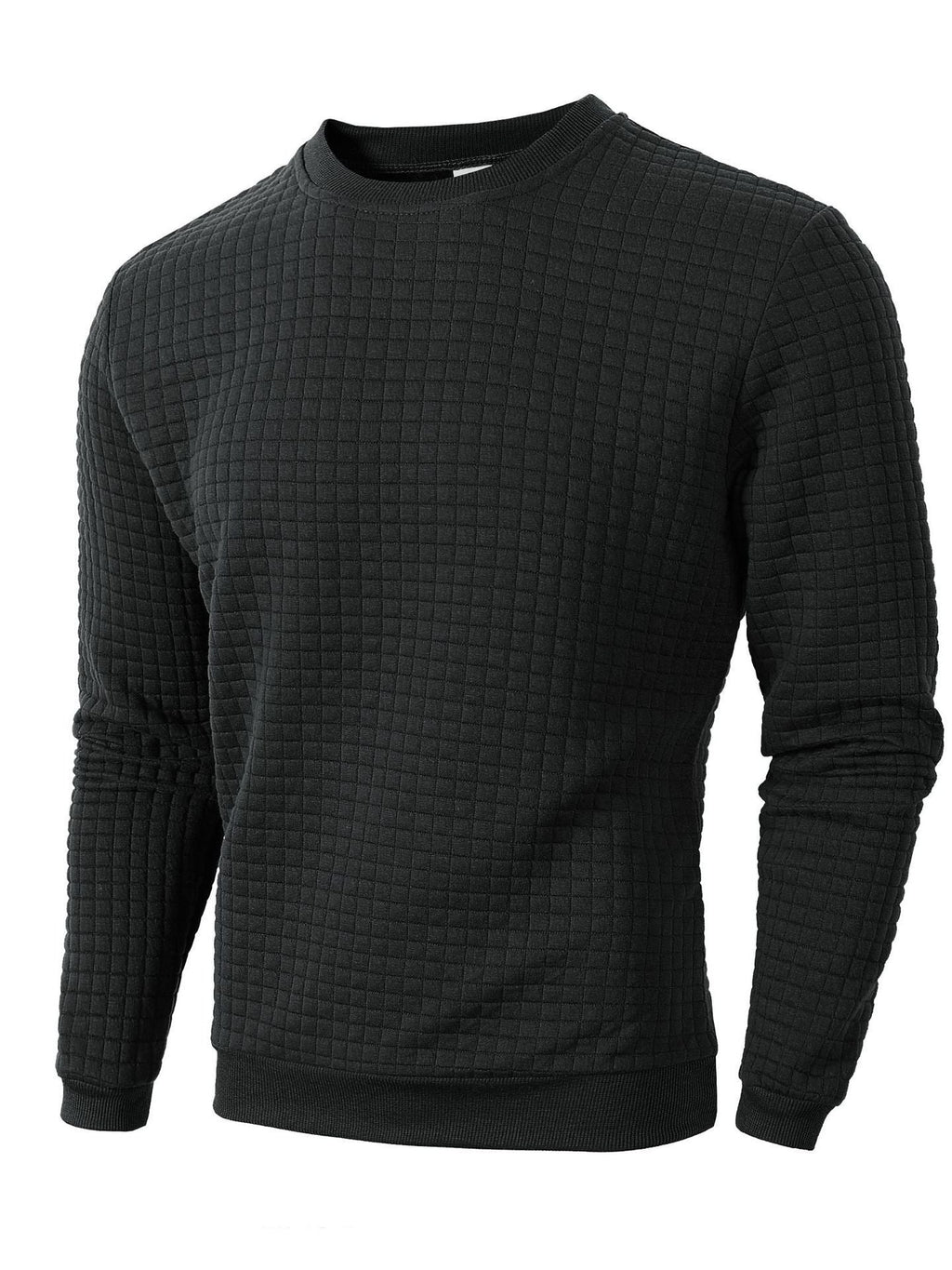 Kurt | Mens Checkered Crewneck Sweatshirt Knit Pullover Sweater