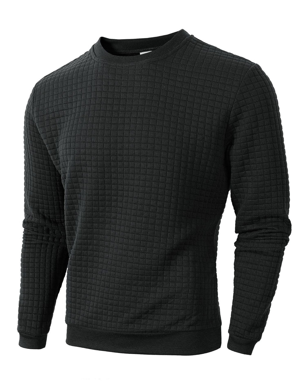 Kurt | Mens Checkered Crewneck Sweatshirt Knit Pullover Sweater