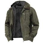 Lachlan | Mens Fleece Lined Hooded Winter Jacket, Army Green