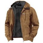 Lachlan | Mens Fleece Lined Hooded Winter Jacket, Camel