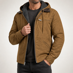 Lachlan | Mens Fleece Lined Hooded Winter Autumn Soft Shell Jacket, Camel