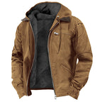 Lachlan | Mens Fleece Lined Hooded Winter Jacket, Camel
