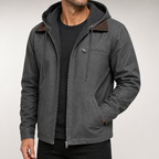 Lachlan | Mens Fleece Lined Hooded Winter Autumn Soft Shell Jacket, Grey