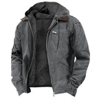 Lachlan | Mens Fleece Lined Hooded Winter Jacket, Grey