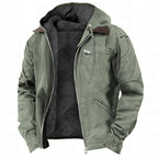 Lachlan | Mens Fleece Lined Hooded Winter Jacket, Light Green