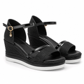 Laila | Womens Platform Wedge Peep Toe Fish Mouth Sandals