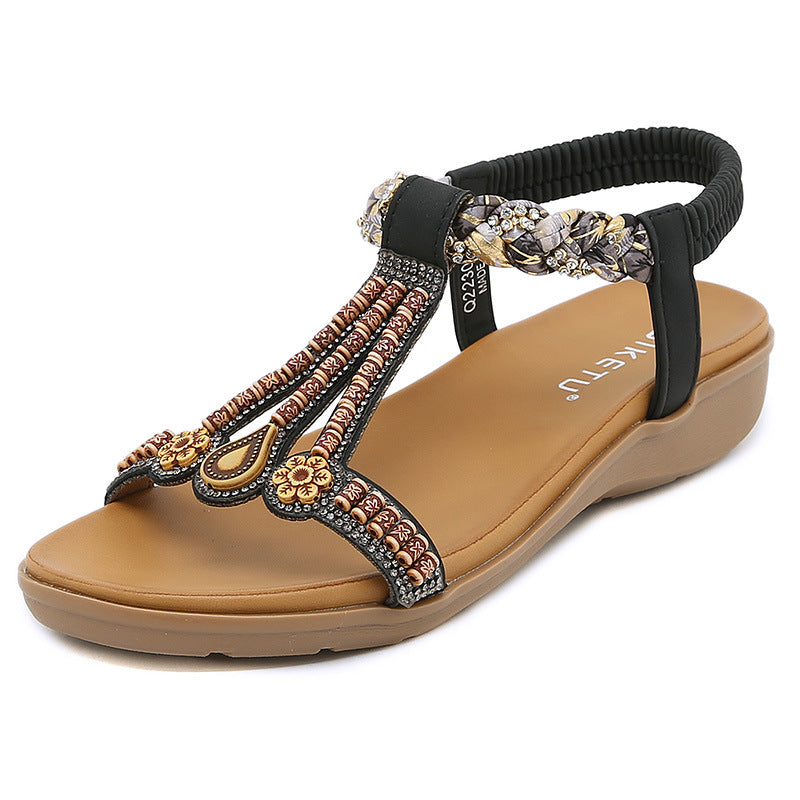 Landry | Womens Lightweight Elastic Band Slide Sandals