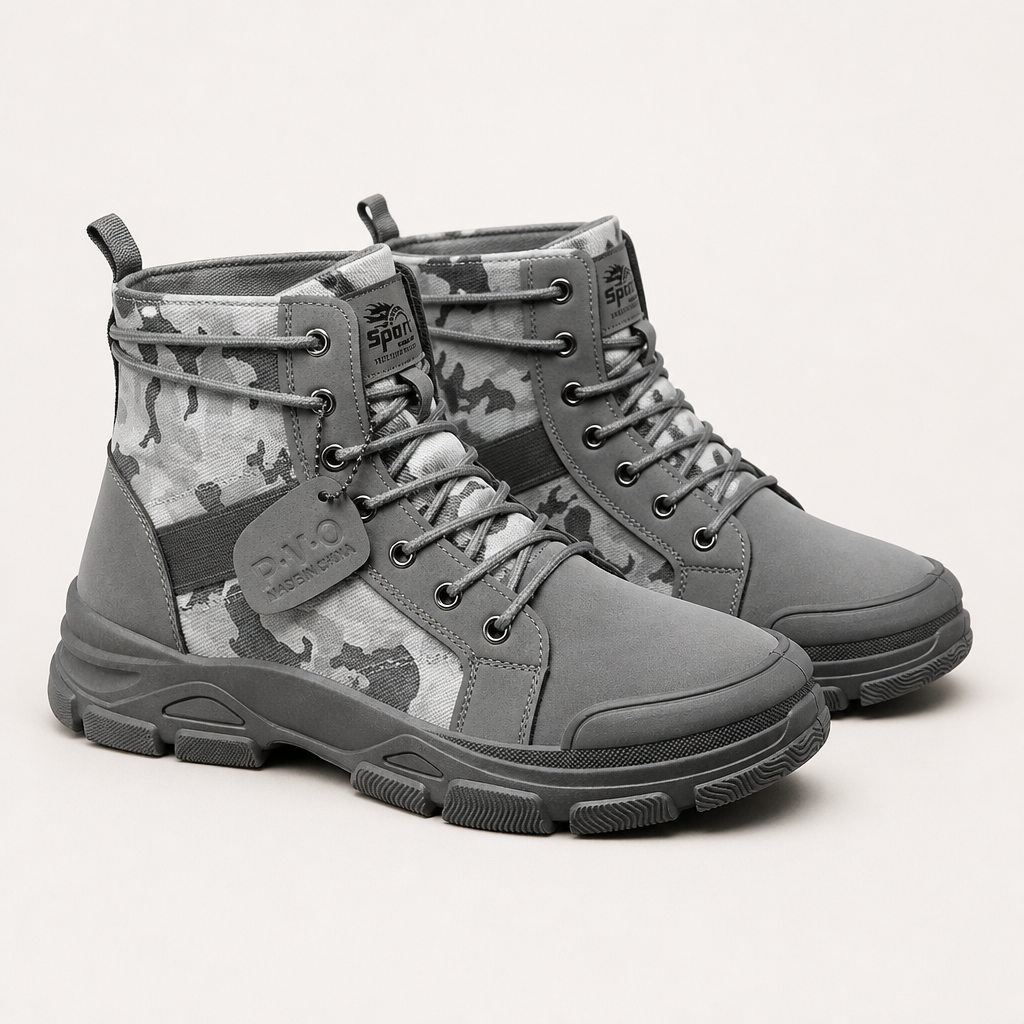 Laney | Womens Lace Up Tactical Hiking Boots, Grey 2