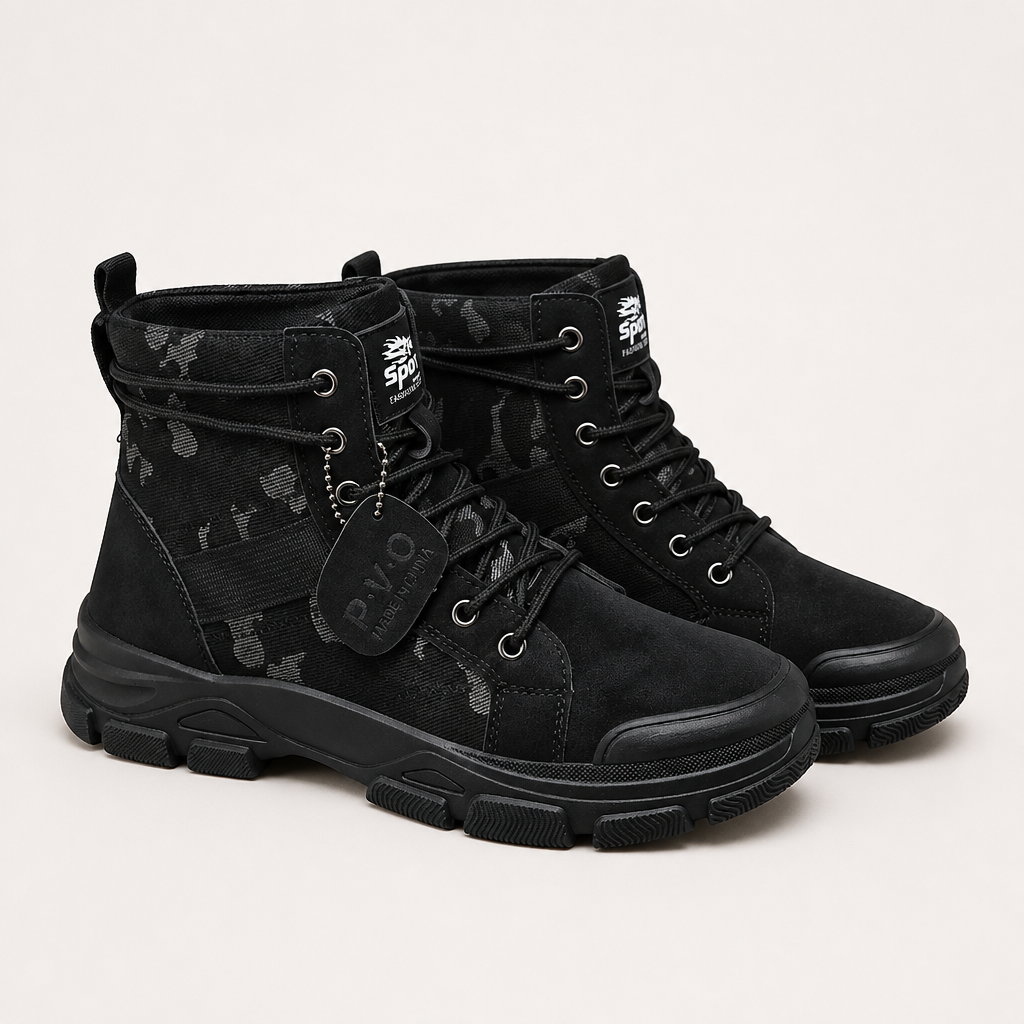 Laney | Womens Lace Up Tactical Hiking Boots, Black 4