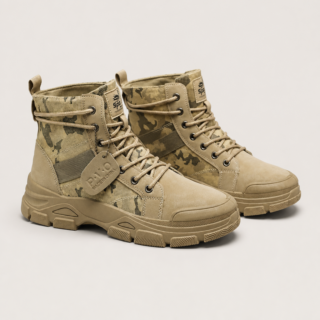 Laney | Womens Lace Up Tactical Hiking Boots, Khaki 2