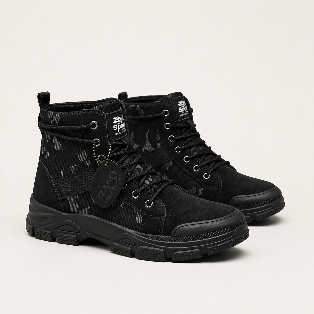 Laney | Womens Lace Up Tactical Hiking Boots, Black 2