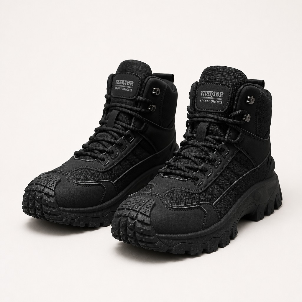 Laney | Womens Lace Up Tactical Hiking Boots, Black 3