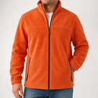 Langston | Mens Fleece Lined Winter Jacket Warm Stand Collar Coat, Orange