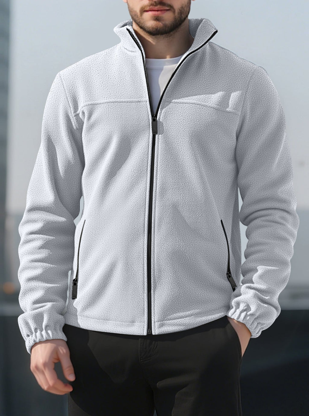 Langston | Mens Fleece Lined Winter Jacket Warm Stand Collar Coat