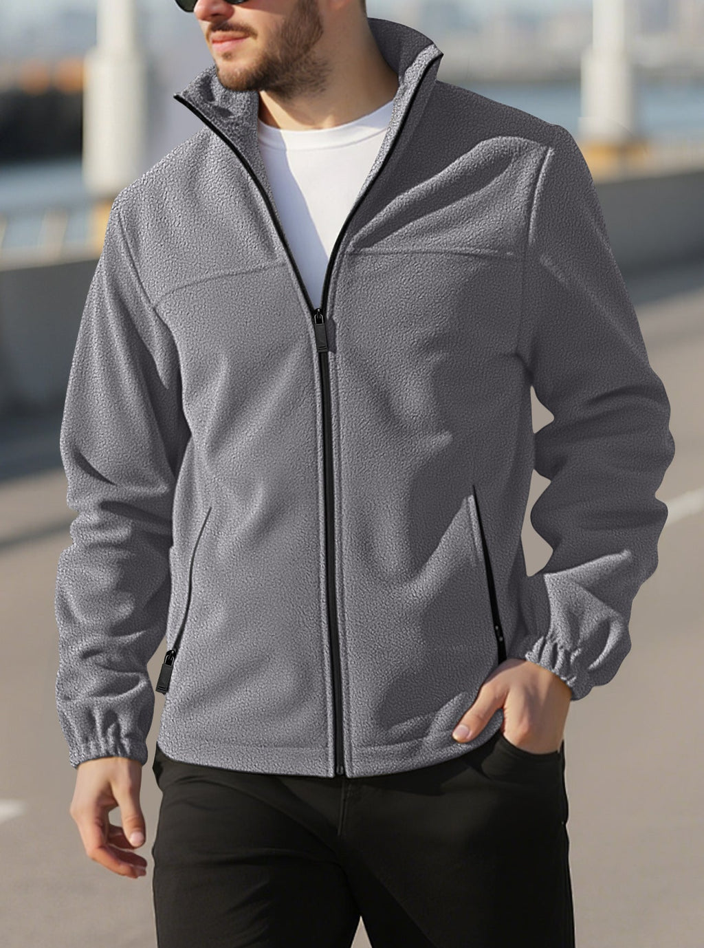Langston | Mens Fleece Lined Winter Jacket Warm Stand Collar Coat