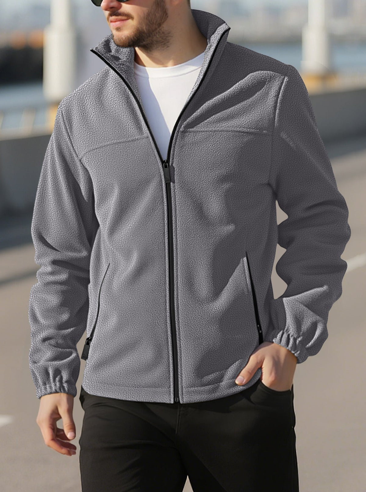 Langston | Mens Fleece Lined Winter Jacket Warm Stand Collar Coat