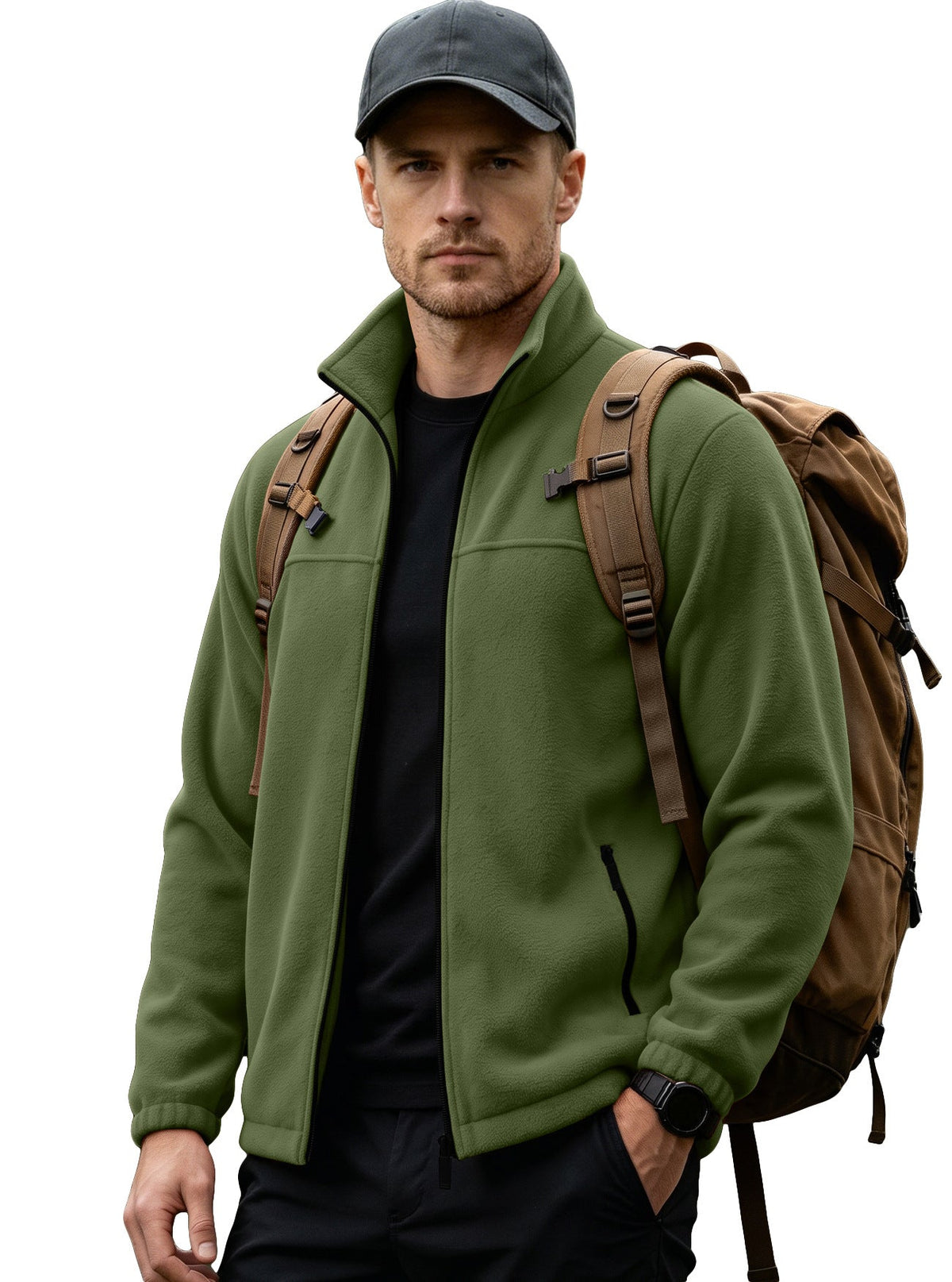 Langston | Mens Fleece Lined Winter Jacket Warm Stand Collar Coat