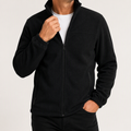 Langston | Mens Fleece Lined Winter Jacket Warm Stand Collar Coat, Black