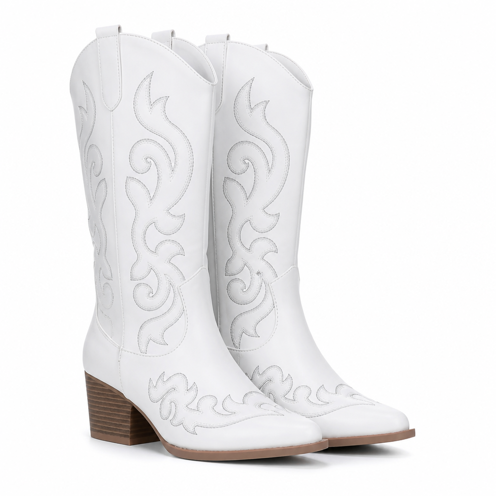 Laura | Womens Cowboy Boots Western Embroidered Slip On Fashion