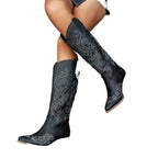 Laura | Womens Cowboy Boots Western Embroidered Slip On Fashion