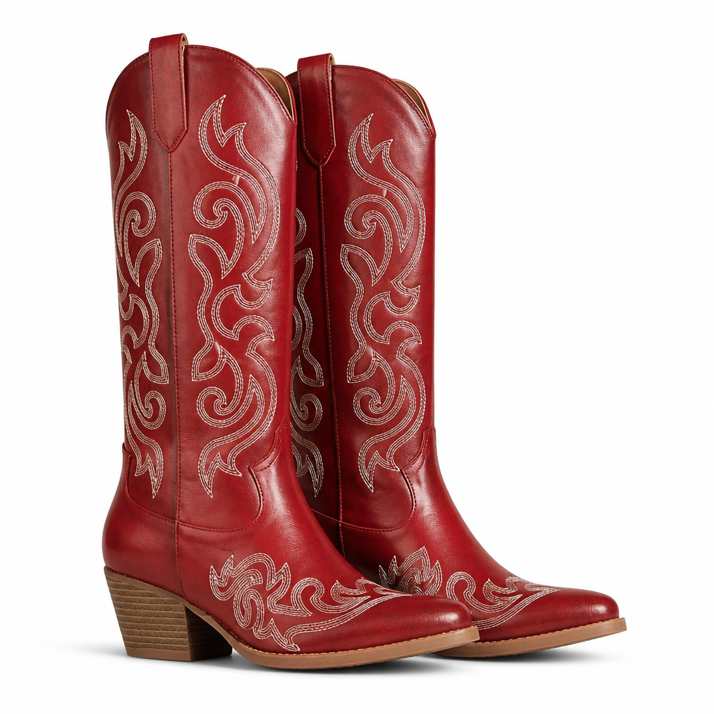 Laura | Womens Cowboy Boots Western Embroidered Slip On Fashion