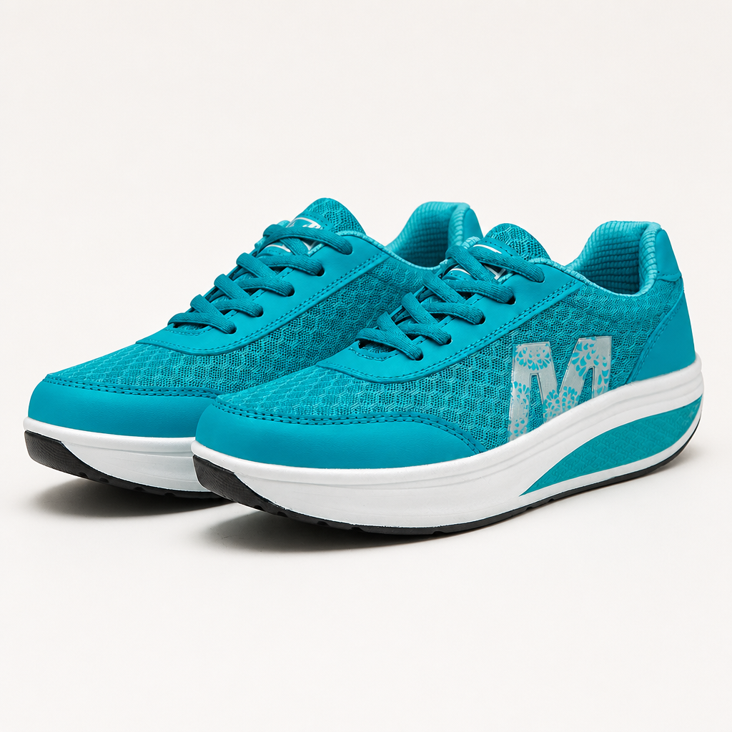Lauren | Womens Cushioned Mesh Running Shoes Athletic Sneakers, Blue