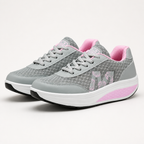 Lauren | Womens Cushioned Mesh Running Shoes Athletic Sneakers, Grey