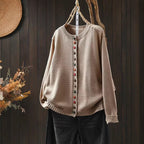 Leann | Womens Button Front Knit Long Sleeve Cardigan Sweater