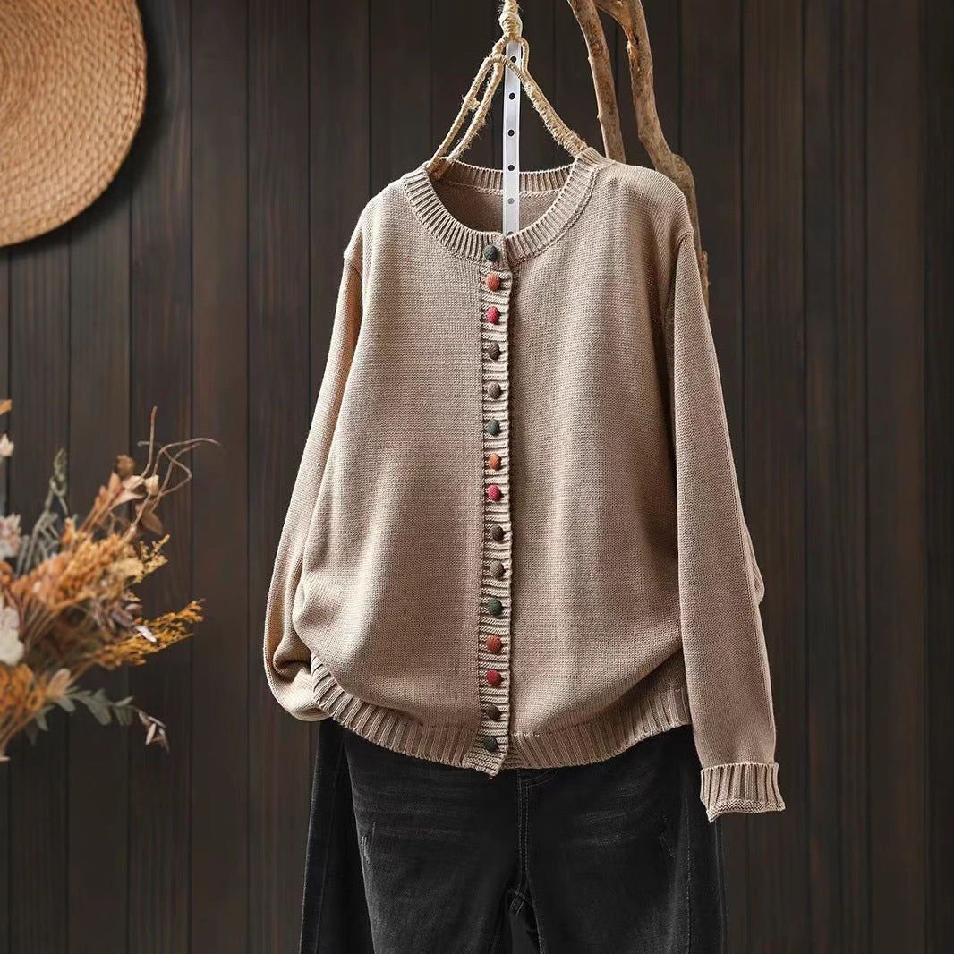 Leann | Womens Button Front Knit Long Sleeve Cardigan Sweater