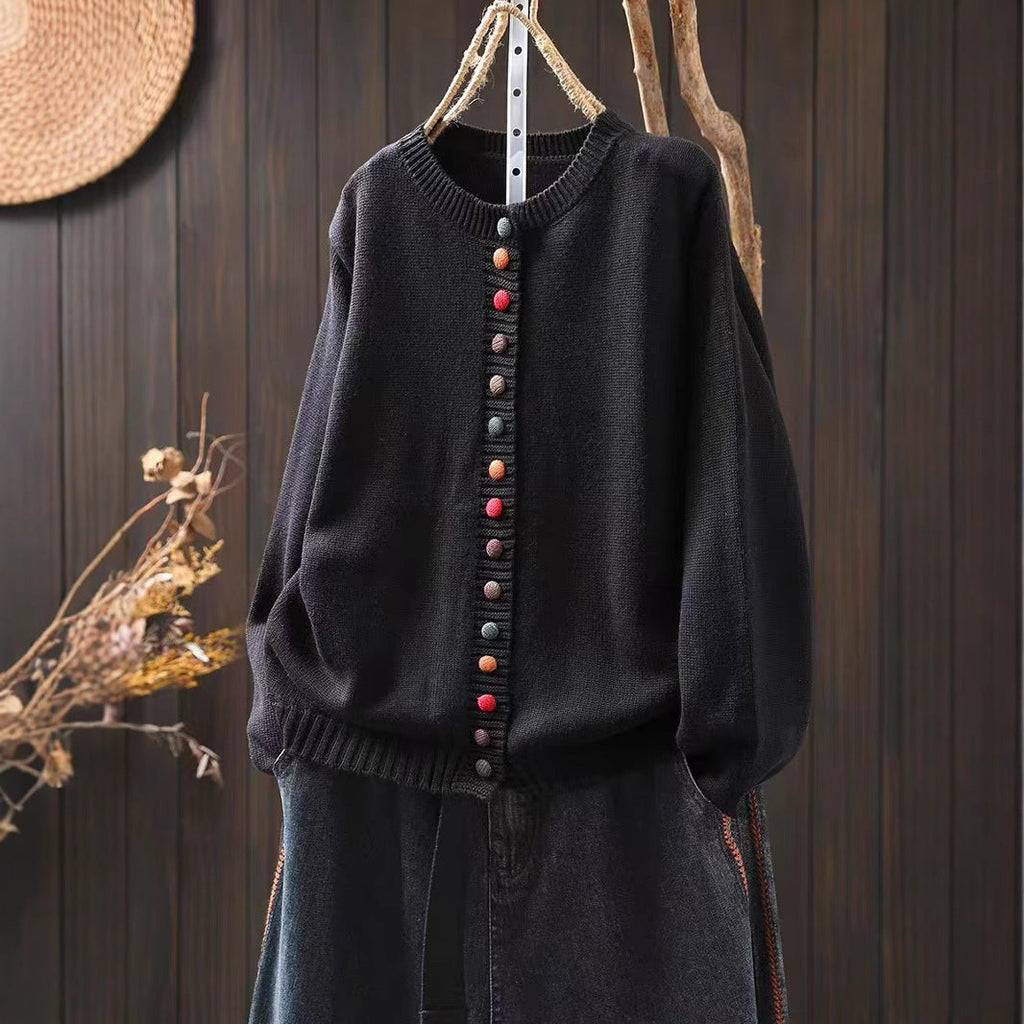 Leann | Womens Button Front Knit Long Sleeve Cardigan Sweater