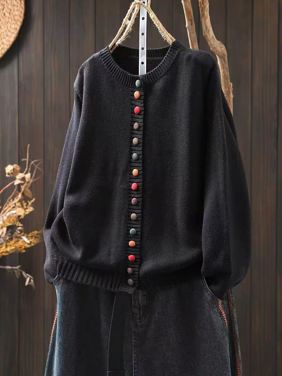 Leann | Womens Button Front Knit Long Sleeve Cardigan Sweater