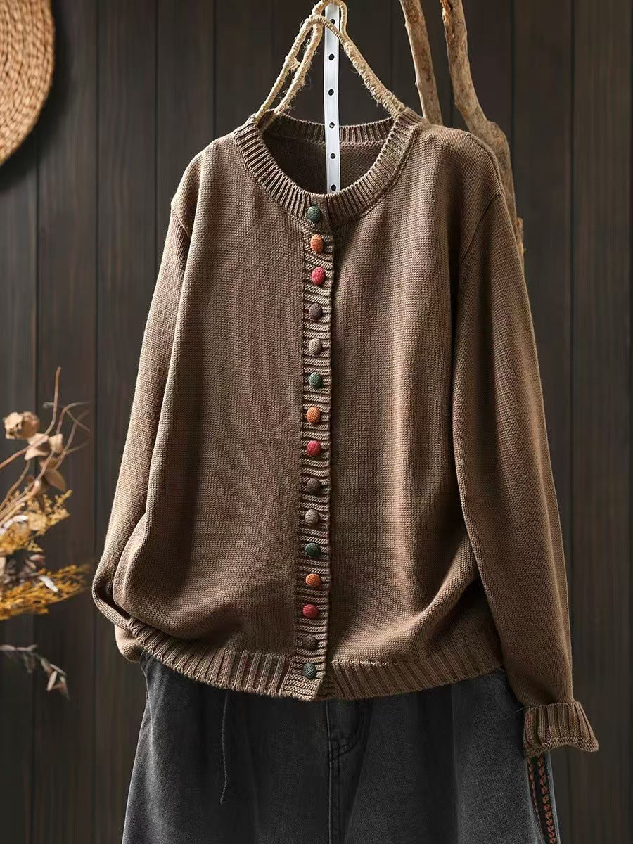 Leann | Womens Button Front Knit Long Sleeve Cardigan Sweater
