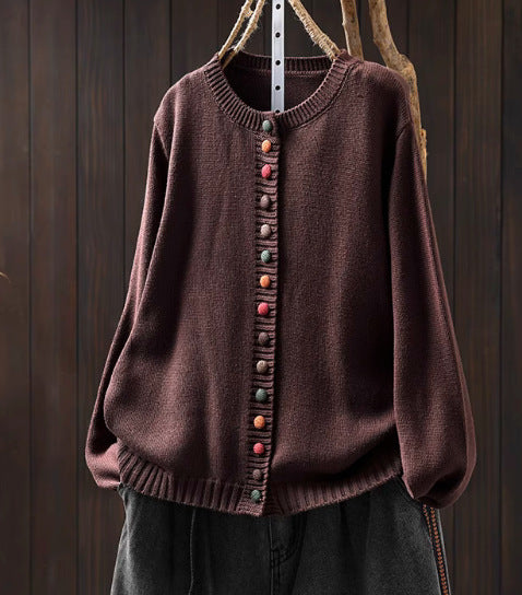 Leann | Womens Button Front Knit Long Sleeve Cardigan Sweater