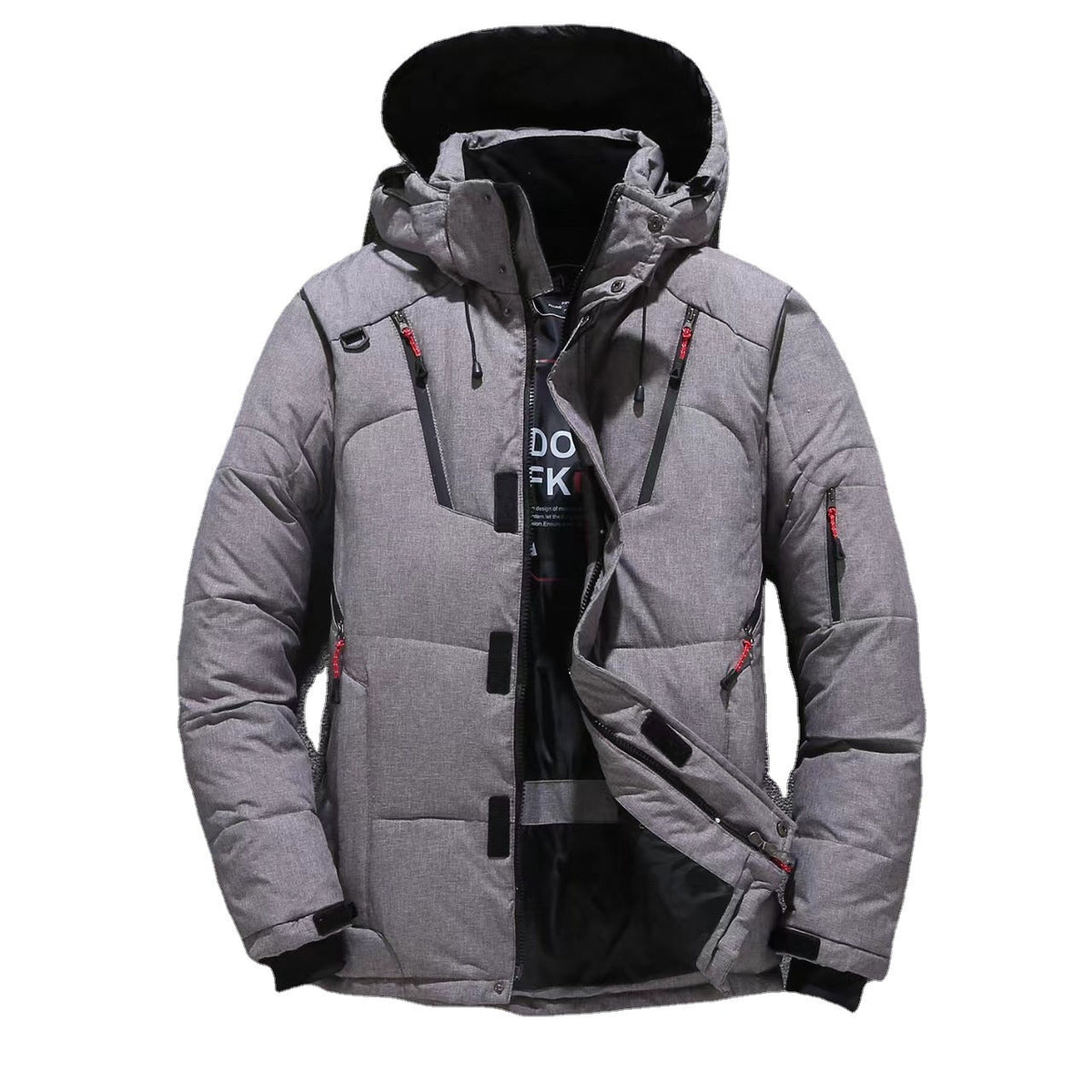 Lee | Mens Padded Winter Puffer Jacket Detachable Hood Warm Insulated Coat