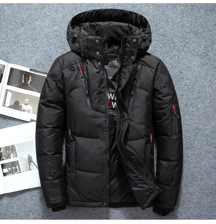 Lee | Mens Padded Winter Puffer Jacket Detachable Hood Warm Insulated Coat