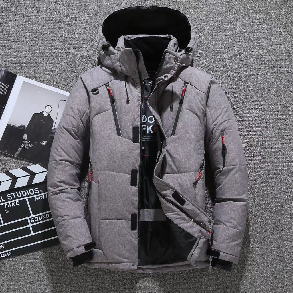 Lee | Mens Padded Winter Puffer Jacket Detachable Hood Warm Insulated Coat