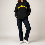 Leif | Womens Hoodies Hooded Sweatshirt Letter Print Long Sleeve Jacket, Black 2