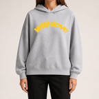 Leif | Womens Hoodies Hooded Sweatshirt Letter Print Long Sleeve Jacket, Light Grey 2