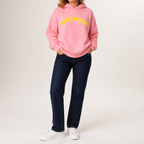 Leif | Womens Hoodies Hooded Sweatshirt Letter Print Long Sleeve Jacket, Pink