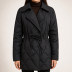 Leigh | Womens Lightweight Puffer Jacket Down Warm Winter Coat, Black